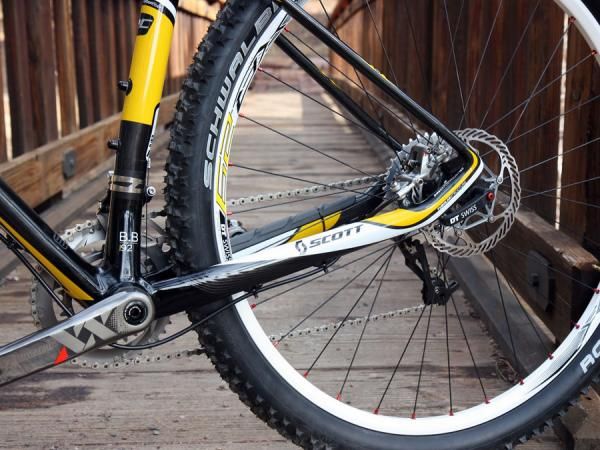 The chain stays are big and fat for good power transmission but they don't hamper the ride quality.