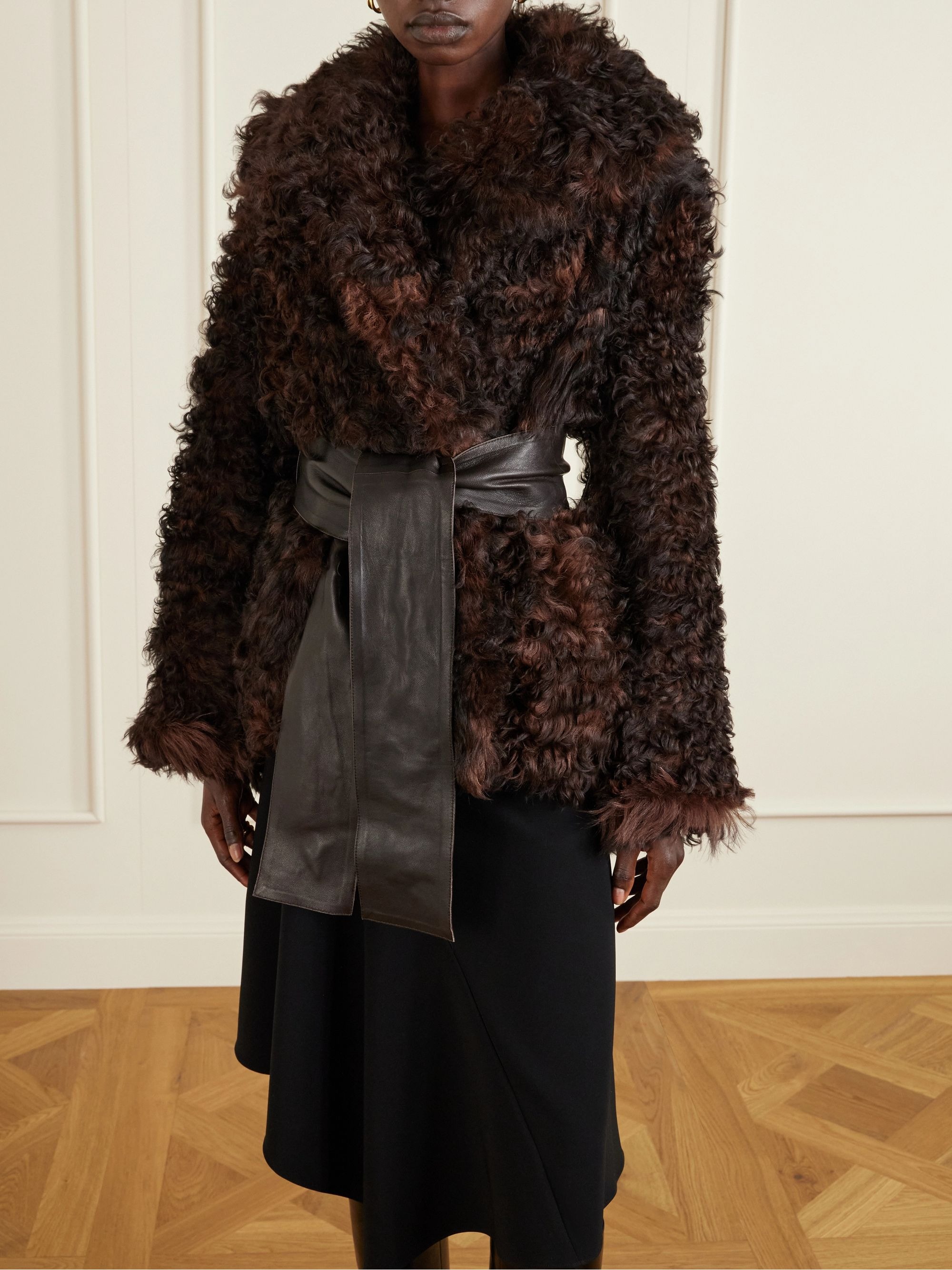 Nour Hammour, Noa Belted Shearling Coat