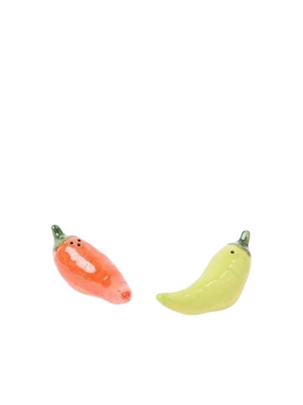 Chilli Ceramic Salt & Pepper Shakers Set of Two