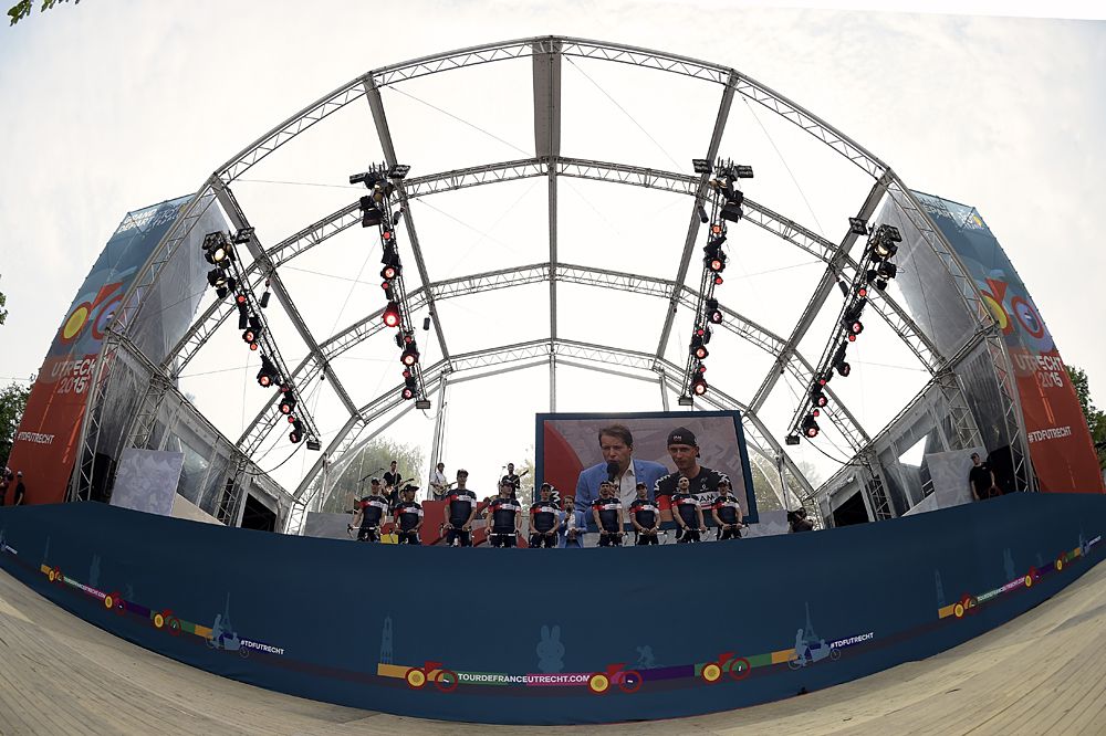 IAM Cycling presented on stage at the Tour de France team presentation