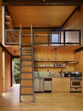 Sol Duc cabin kitchen and mezzanine