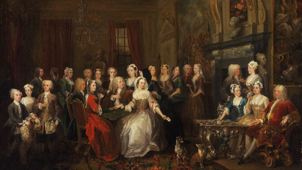 An assembly at Wanstead House by William Hogarth Oil on canvas.
