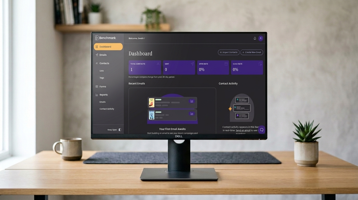benchmark email software on a computer screen