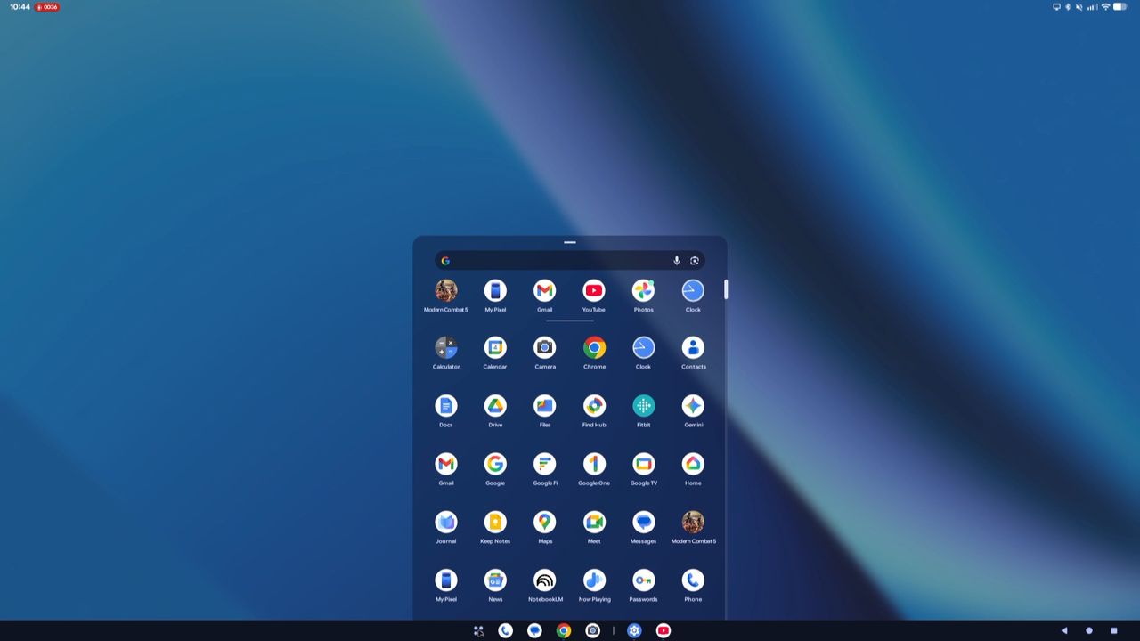 Screenshots showing Pixel 10a desktop mode.