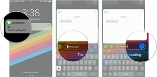 3D Touch notification, type your message, tap Send