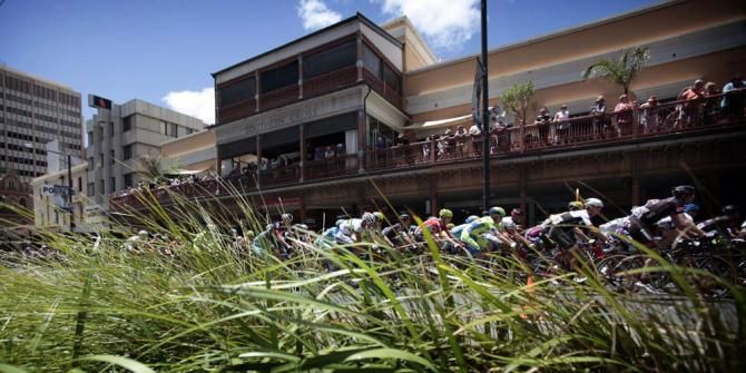 The crowds were on every possible balcony to watch the race