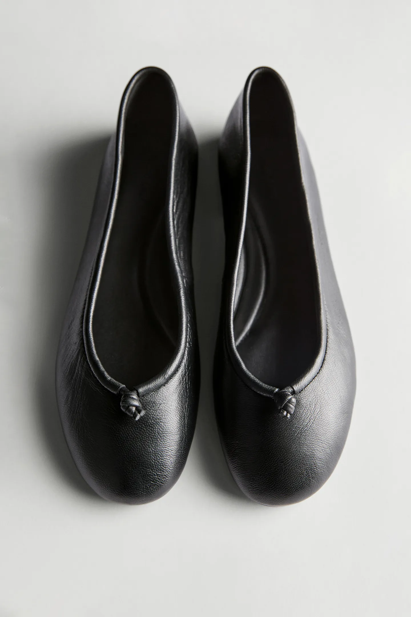 Leather Ballet Flats With Knot