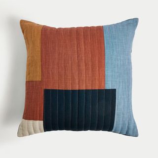 M&S Pure Cotton Quilted Patchwork Cushion