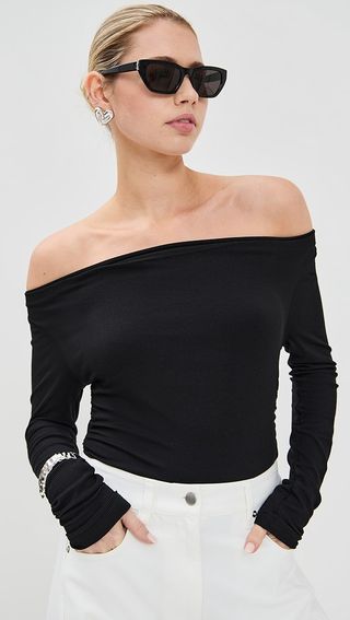 Le Bop Scarlet Off Shoulder Top