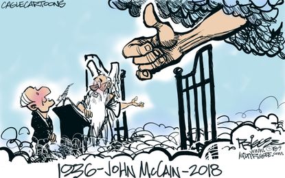 Editorial cartoon U.S. John McCain death heaven