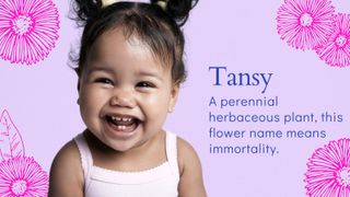 laughing baby with hair in bunches illustrates unique baby names