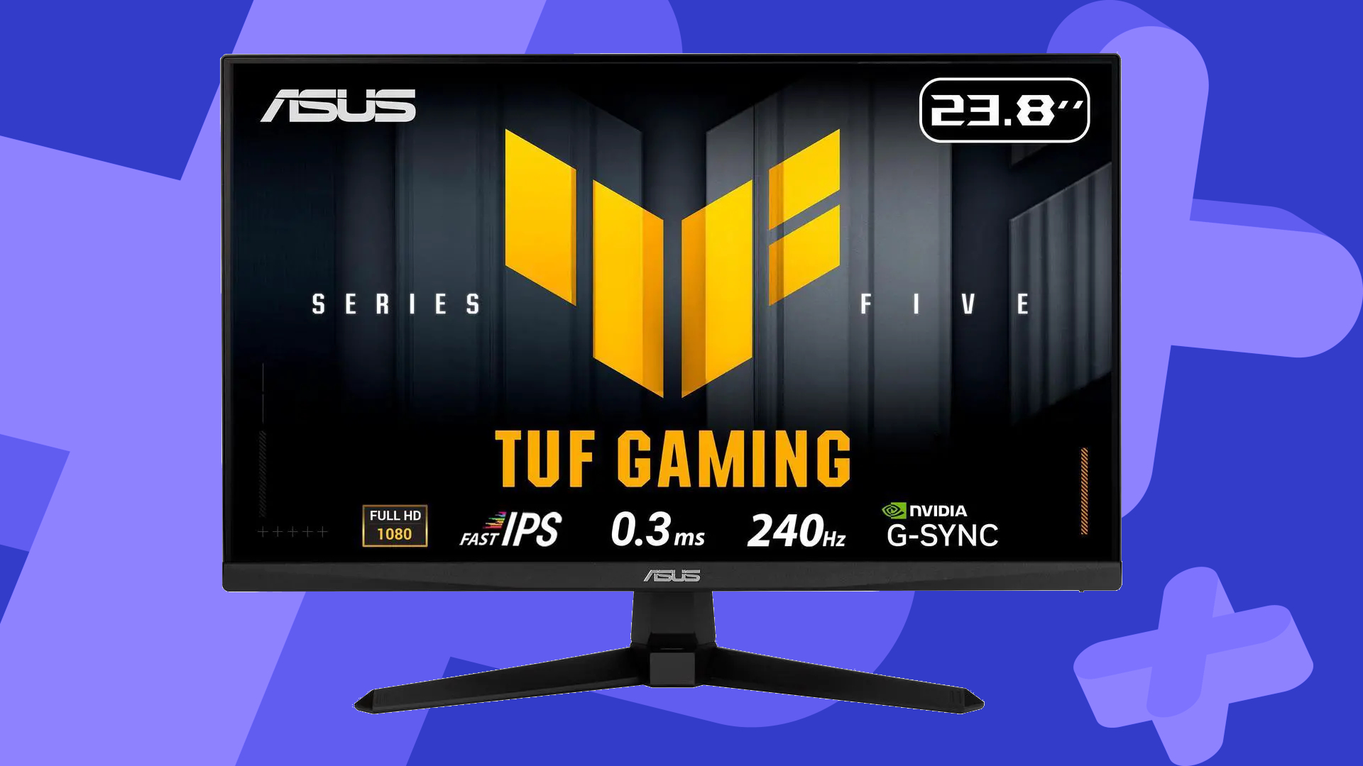 ASUS TUF monitor against a blue background