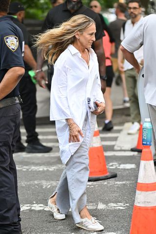 Sarah Jessica Parker on the set of and just like that