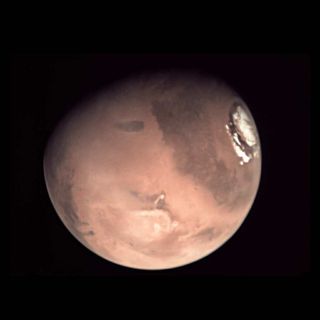 An extraterrestrial abode for present-day life? The Red Planet, as seen by Europe's Mars Express.