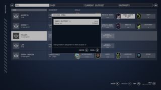 The Crew assignment menu in Starfield