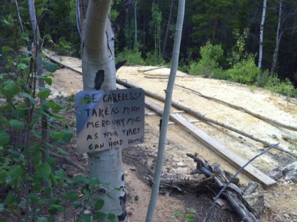 While training for the Breck Epic, Colby Pearce spotted this warning while training on the west Magnolia trails above Nederland, Colorado.