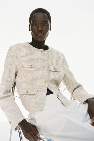 Textured-Weave Jacket