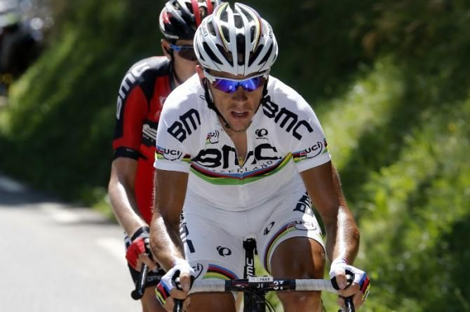 Philippe Gilbert hauls BMC teammate Tejay van Garderen up to the breakaway