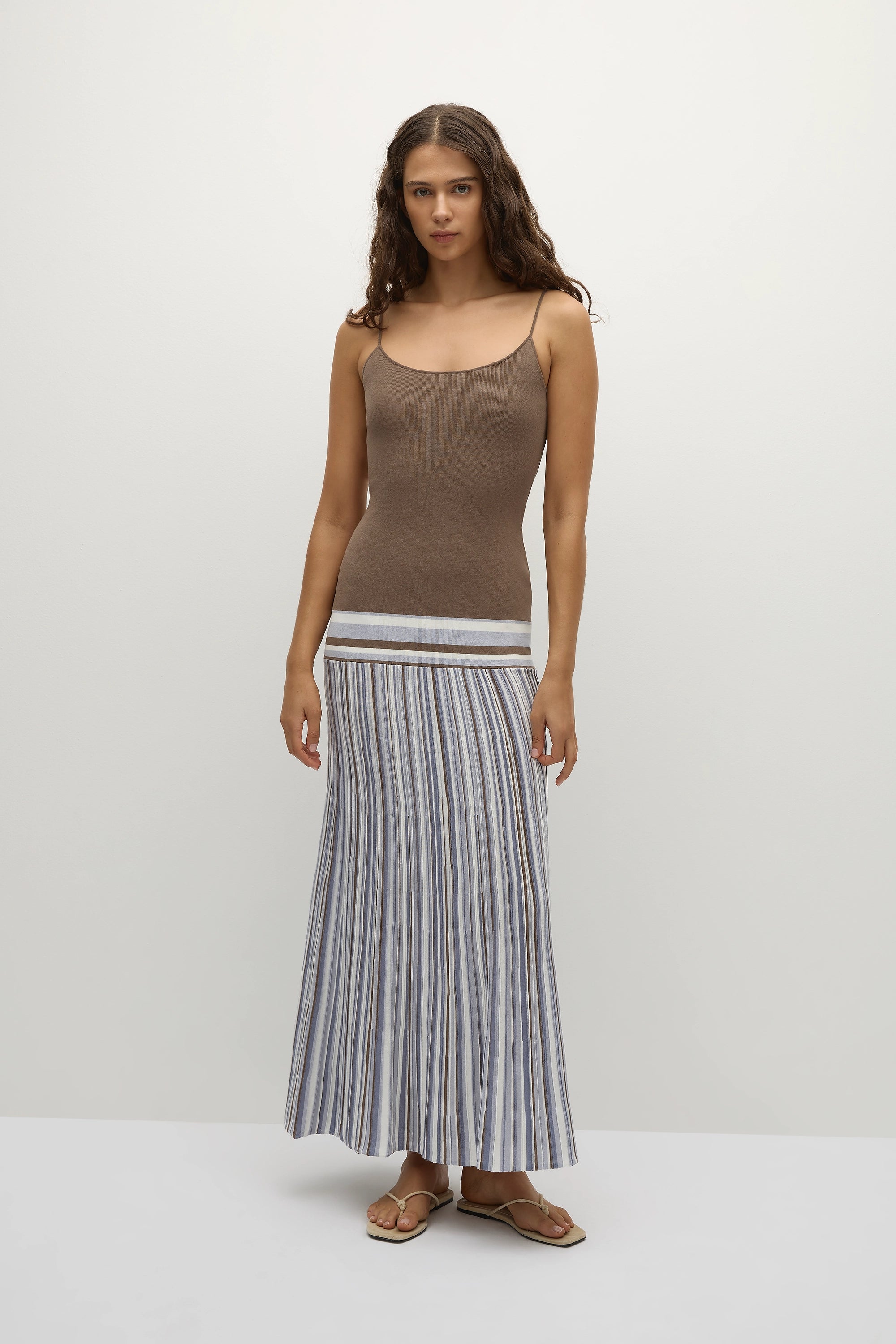 Citara Maxi Dress Pale Blue Stripe