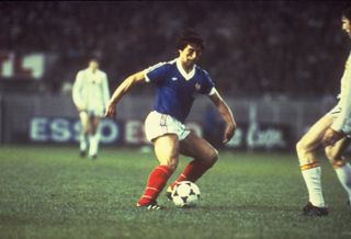 Alain Giresse in action for France in 1982.
