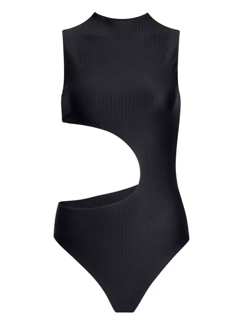 Ala&iuml;a Cut-Out Ribbed Swimsuit | 32