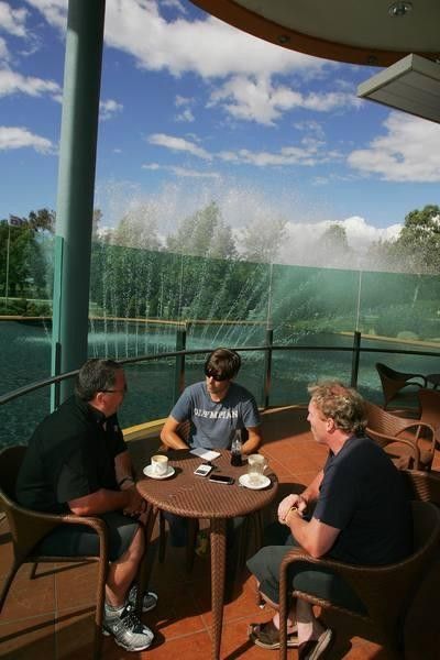 A peaceful spot for an interview.