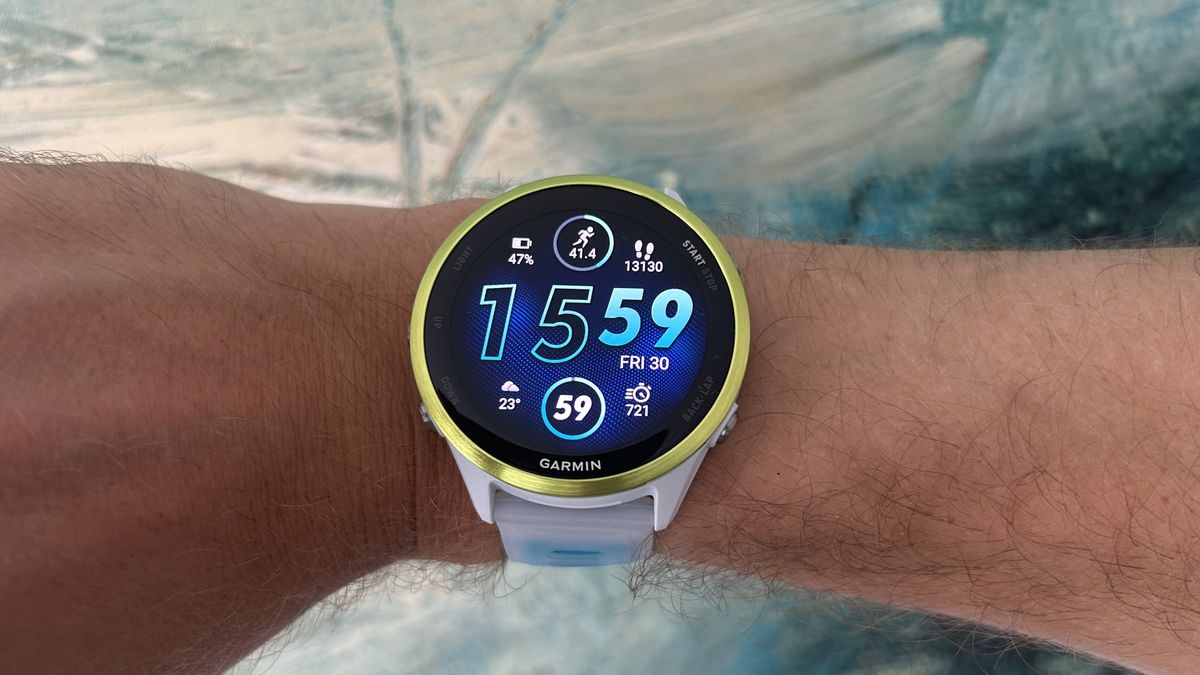 Garmin Forerunner 570 on a person's wrist