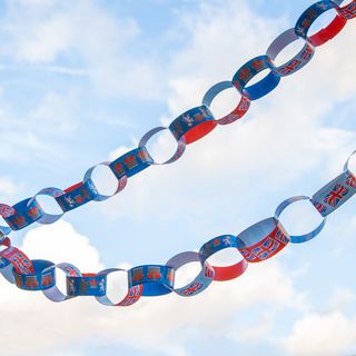 patriotic paper chain coronation decorations