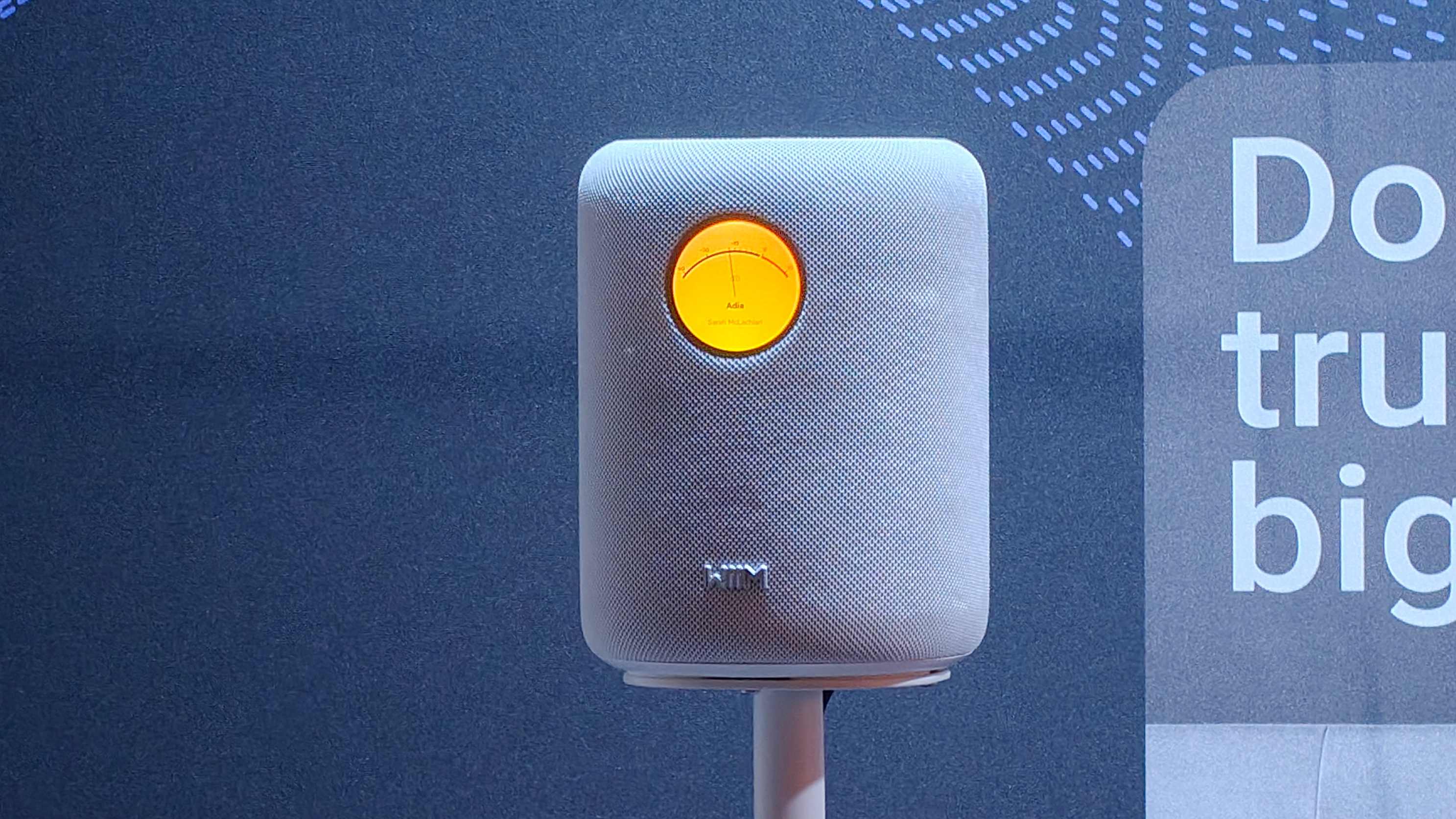 The WiiM Sound on a stand.