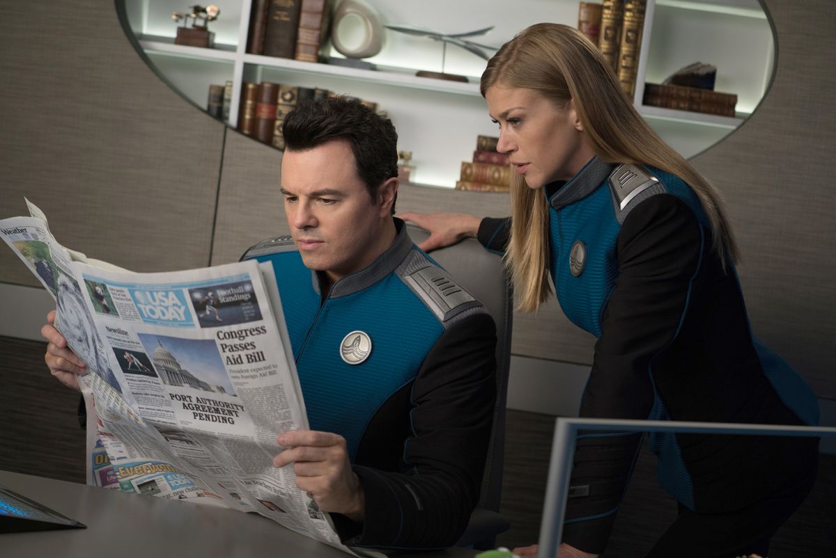 The crew of &quot;The Orville&quot; get a glimpse at life in 2015 in the episode &quot;Lasting Impressions.&quot;