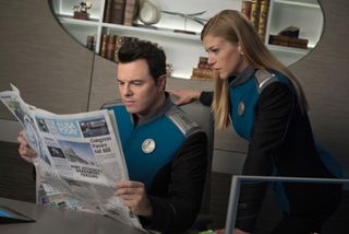 The crew of "The Orville" get a glimpse at life in 2015 in the episode "Lasting Impressions."