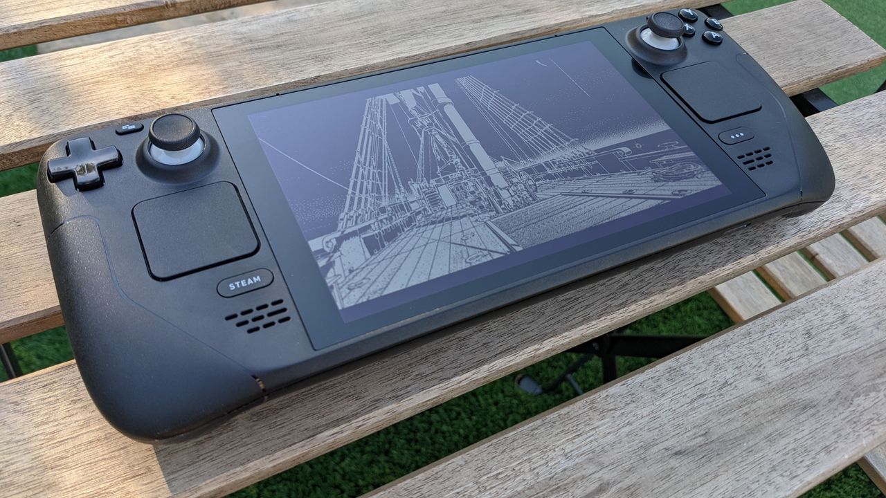 The Steam Deck outdoors