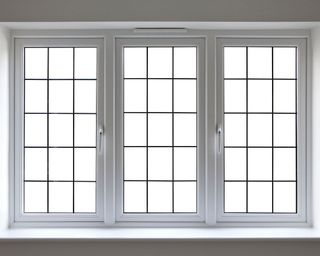 large set of windows with vinyl frames