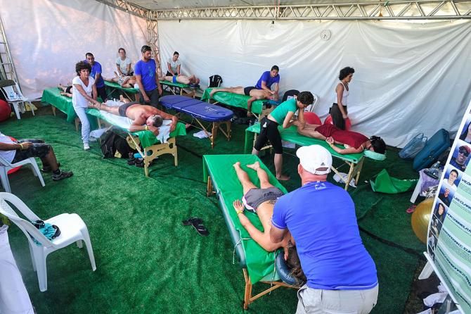 Pros get a massage