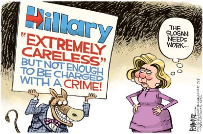 Political cartoon U.S. Clinton email slogan