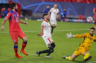 Olivier Giroud netted four goals against Sevilla