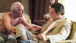 Lee Strasberg talking to Al Pacino in The Godfather Part II