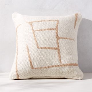 Faro Natural and White Outdoor Throw Pillow