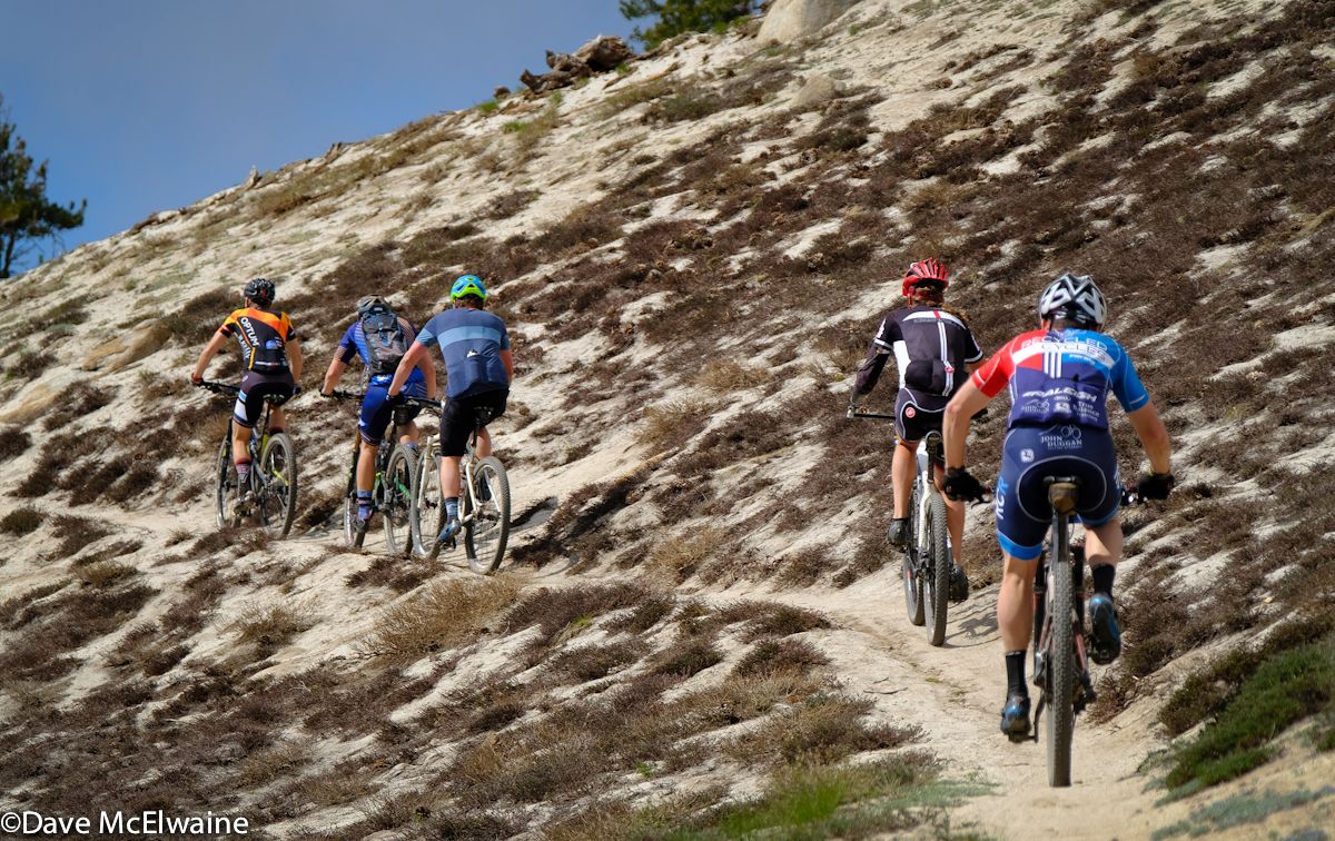 Riders were treated to several sandy singletrack climbs on the Rim Trail.