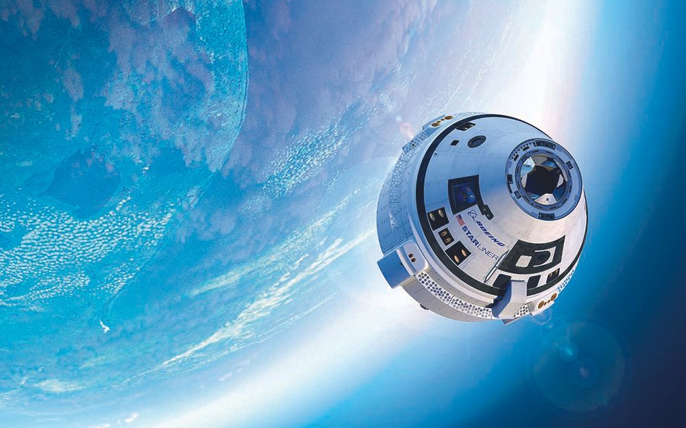 An artist&#039;s rendition shows Boeing&#039;s CST-100 Starliner heading for a rendezvous with the International Space Station.