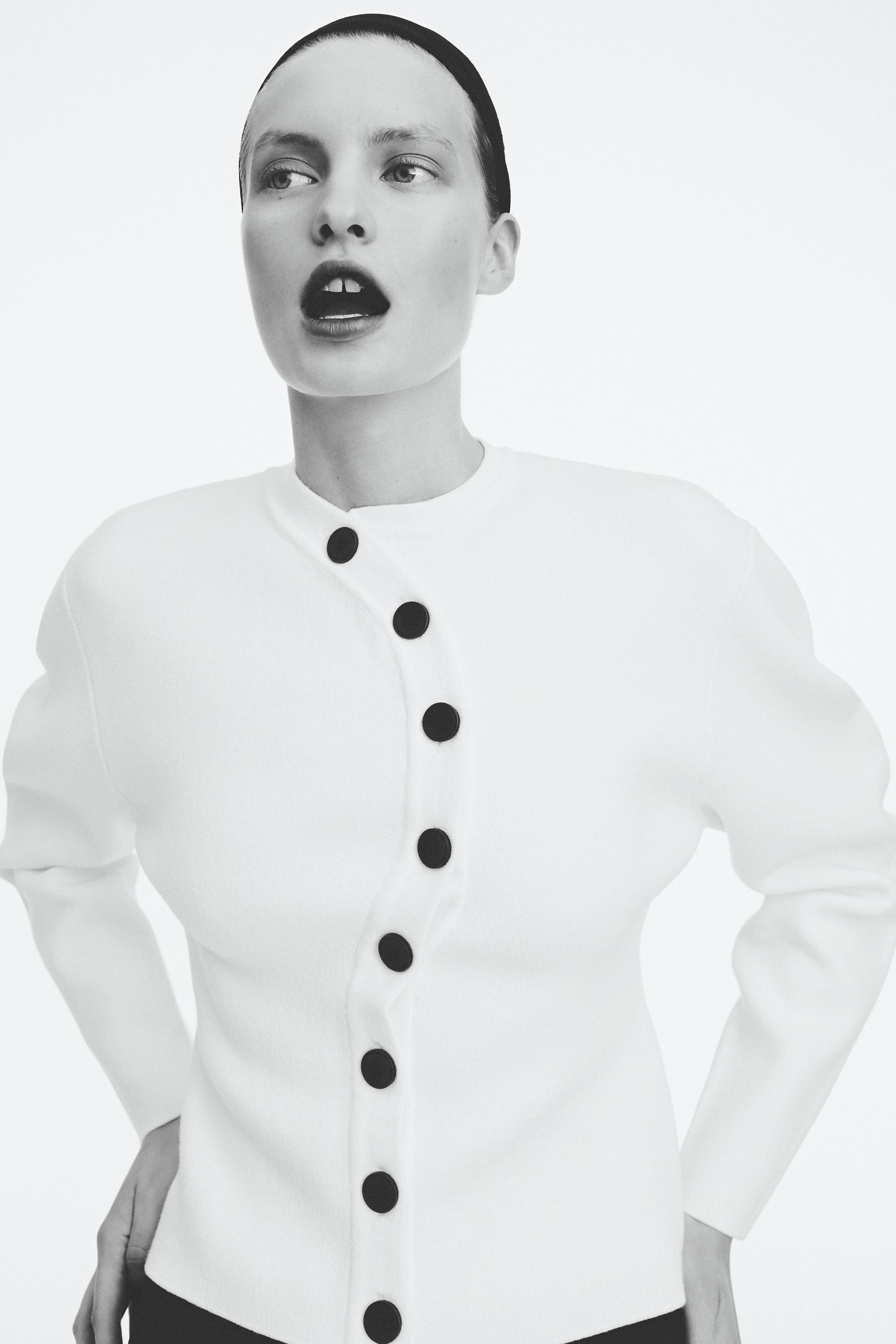 Double-Breasted Knit Cardigan