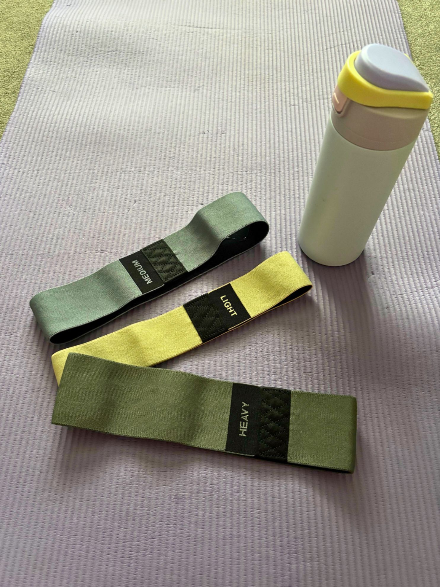 Health freelancer Rebecca Lawton's resistance bands that she used during her two week challenge