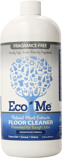 Eco-me Concentrated Multi-Surface and Floor Cleaner
Eco-me is made from plant extracts and natural botanicals that's free from bleach, ammonia, sulfates and artificial fragrance or dyes. 
It's particularly handy for pets with allergies or for pet owners who are concerned about their dog licking the floor. 