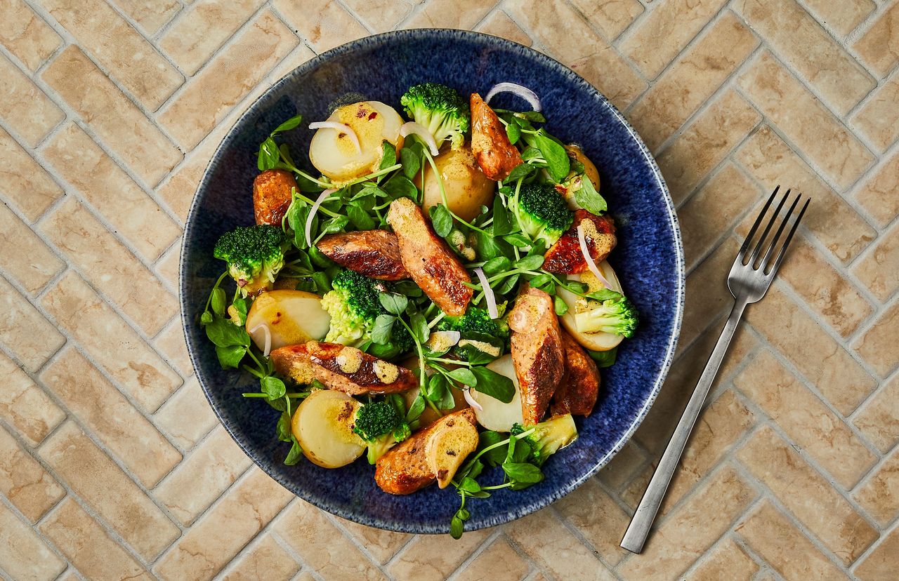 Joe Wicks Gousto meat free sausage salad