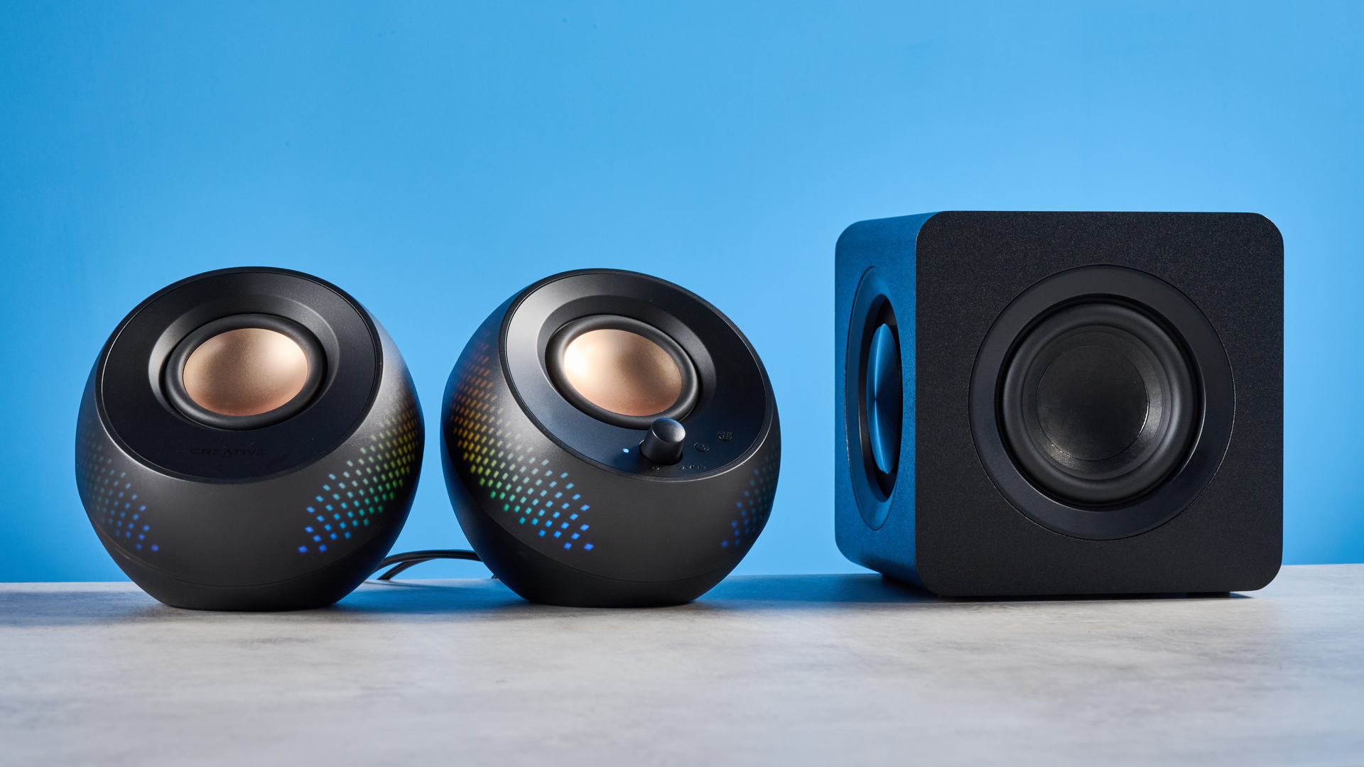 Black Creative Pebble X Plus computer speakers