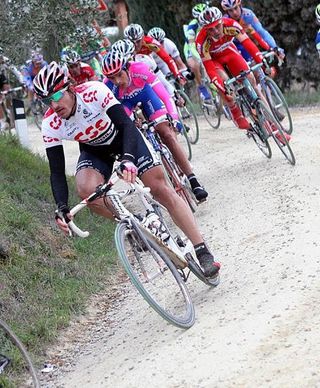 Cancellara is using the gravel roads