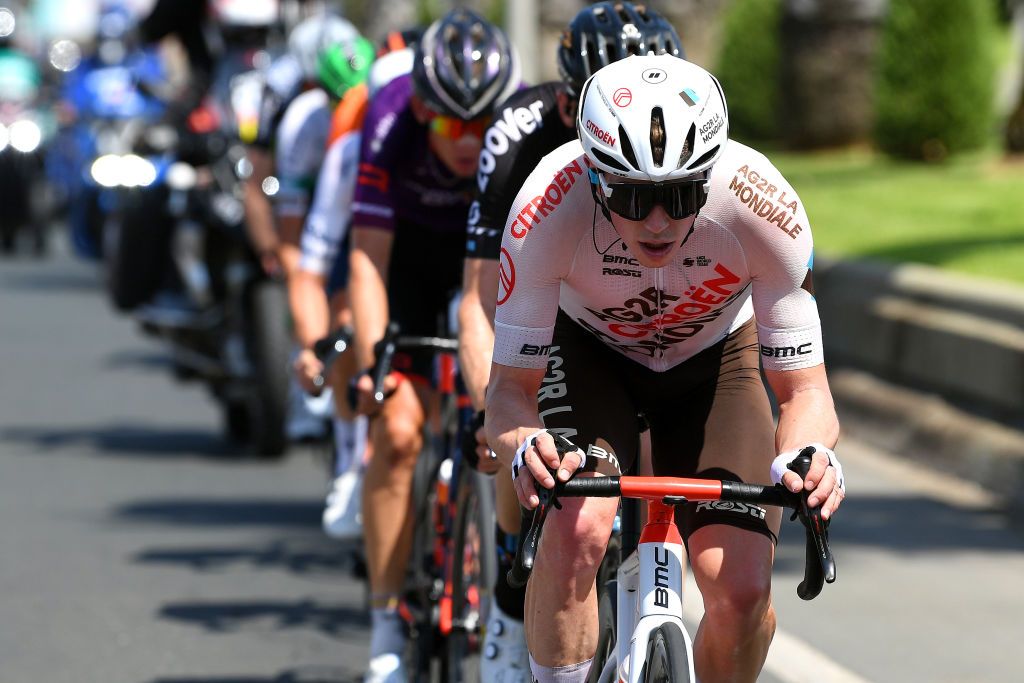 CORDOBA SPAIN AUGUST 26 Stan Dewulf of Belgium and AG2R Citren Team competes in the breakaway during the 76th Tour of Spain 2021 Stage 12 a 175 km stage from Jan to Crdoba lavuelta LaVuelta21 on August 26 2021 in Cordoba Spain Photo by Tim de WaeleGetty Images