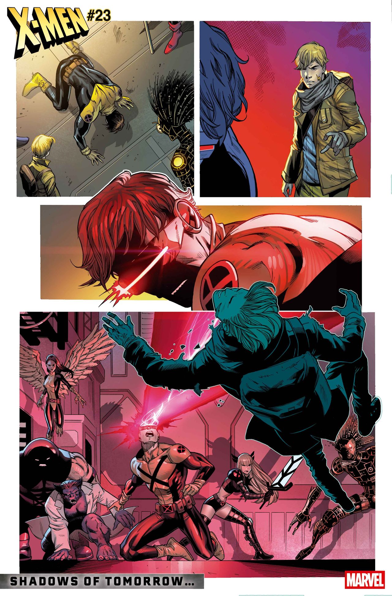 Cyclops blasting Doug Ramsey with his eye-beams
