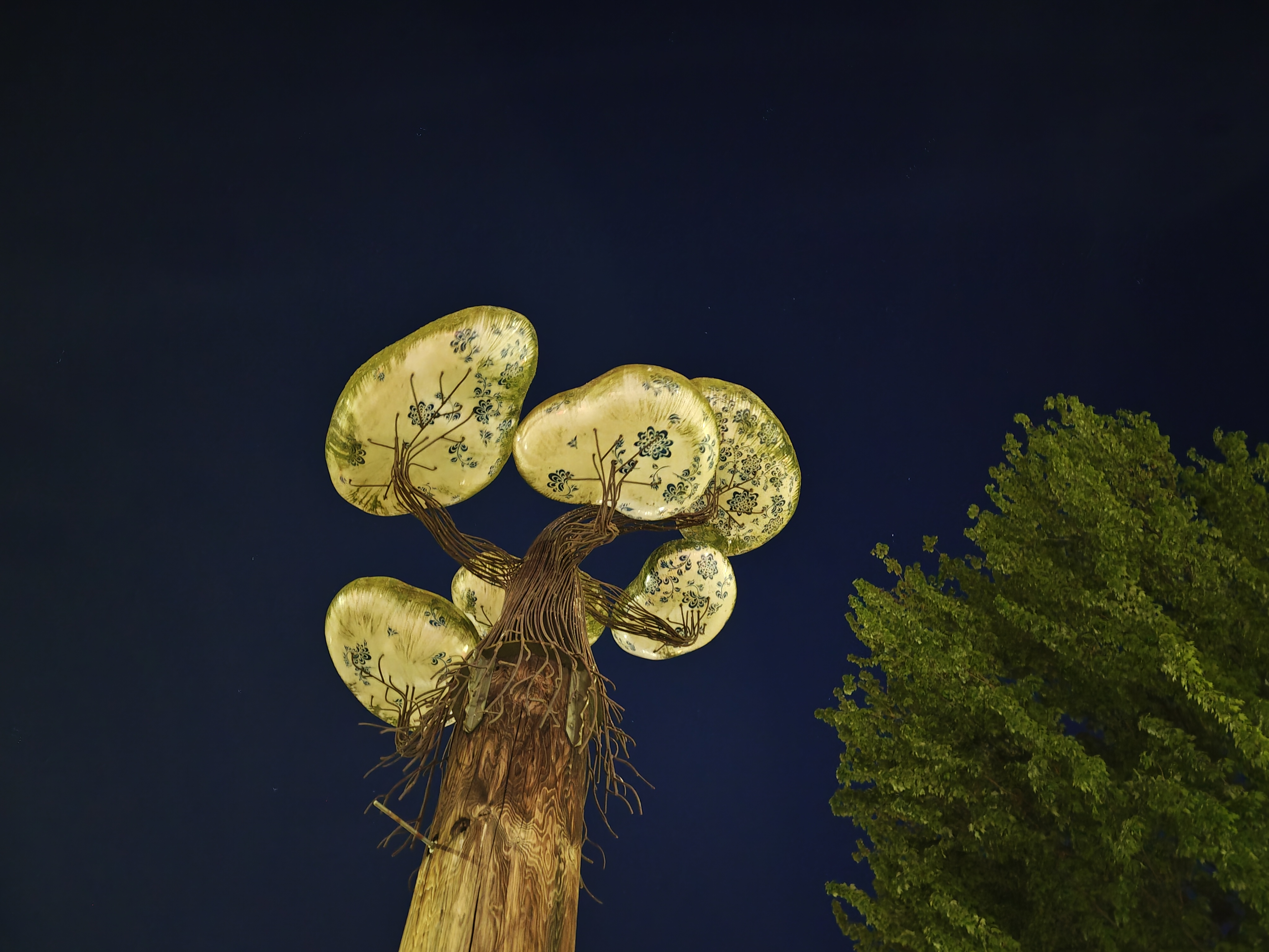 An art installation shaped liek a tree