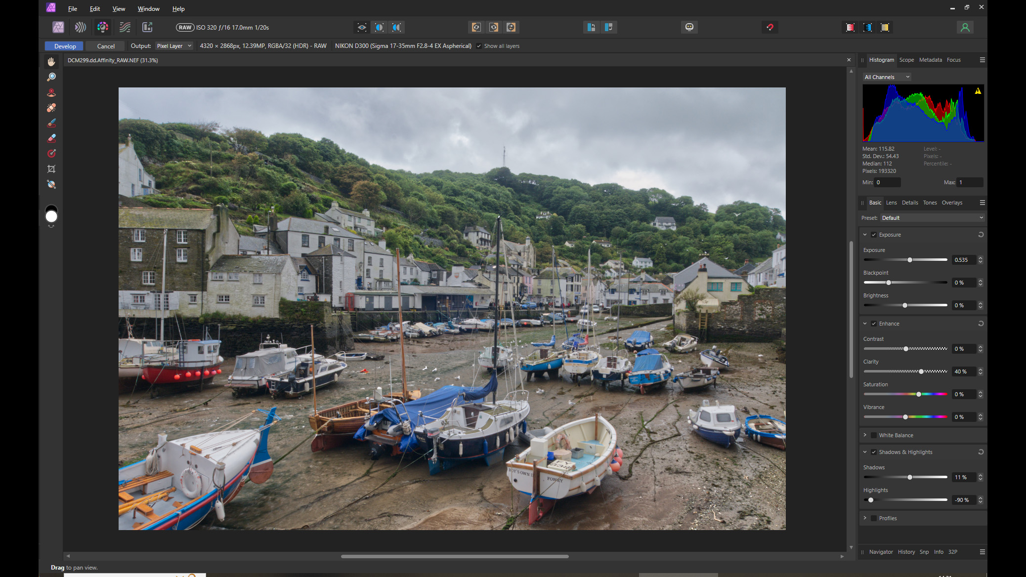 Correcting the light and contrast